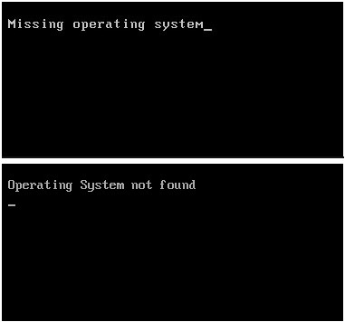 missing operating system