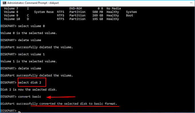 Type Command and then Type Convert Basic to Convert Disk to Basic Format