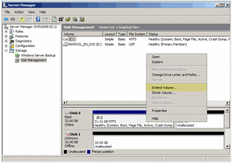 Windows Server 2008 Disk Management