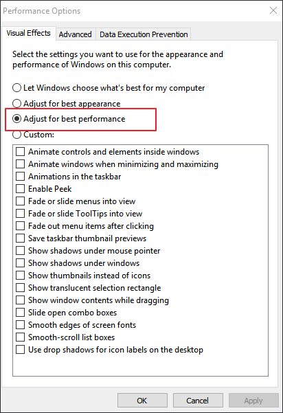 Adjust best performance for high memory usage issue