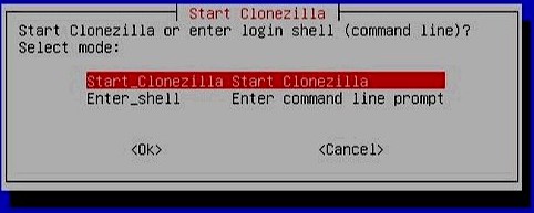 start clonezilla