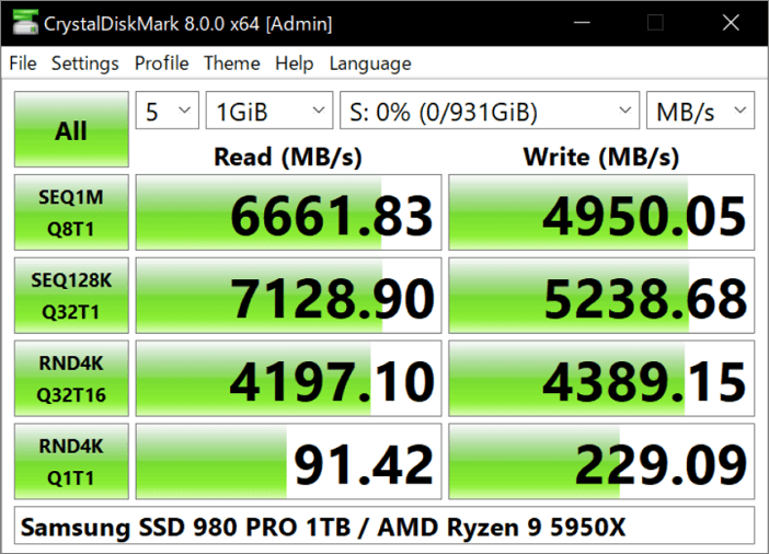 perform hard drive speed test with crystaldiskmark