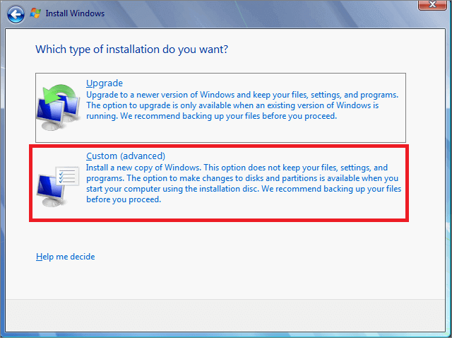 windows install setup