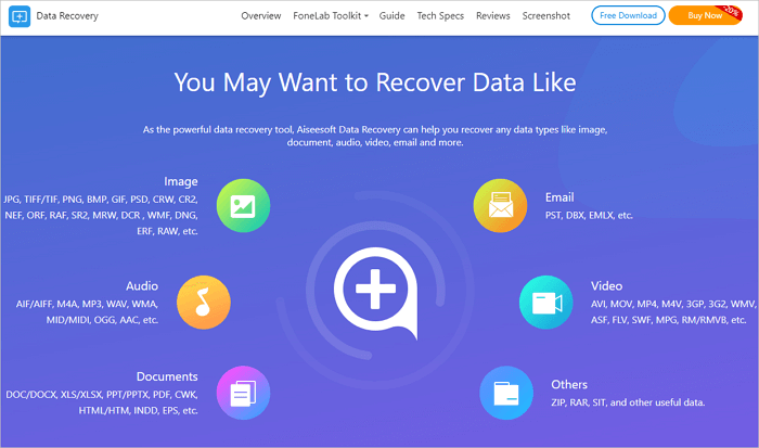 aiseesoft data recovery interface