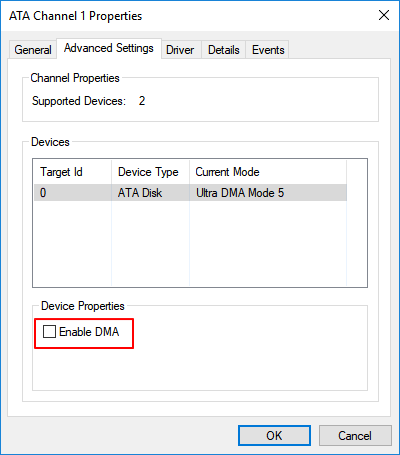 Fix I/O device error - change transfer mode