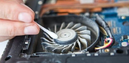 Clear dust on computer fans