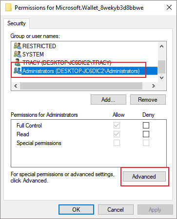 Take ownership of registry key to fix invalid value error.