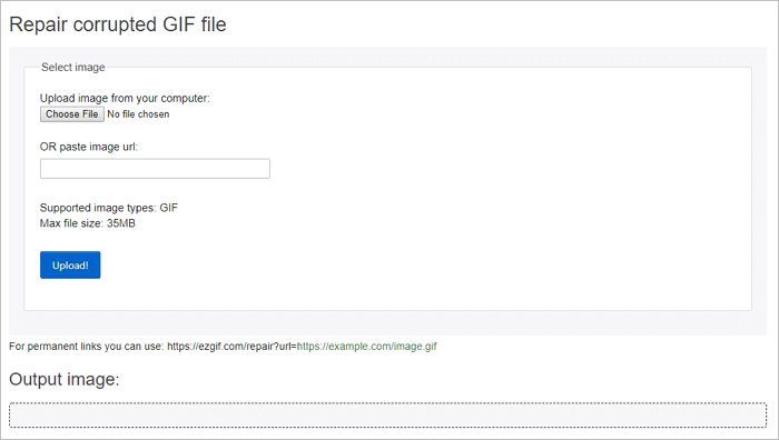 Repair corrupted GIF files online