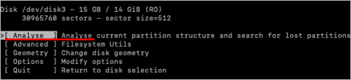 hit analyza option to see the disk structure