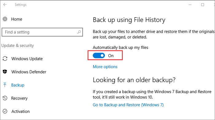 enable file history